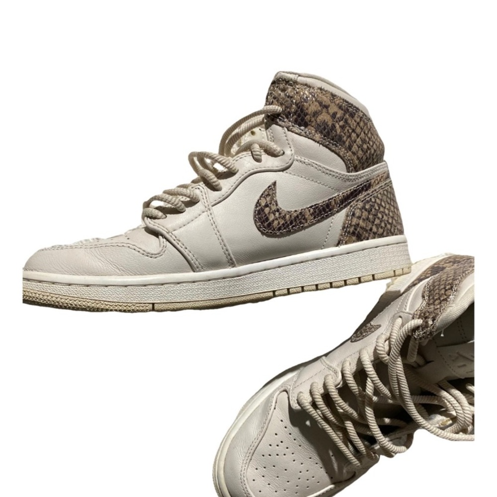 Jordan leather trainers with snake skin detail